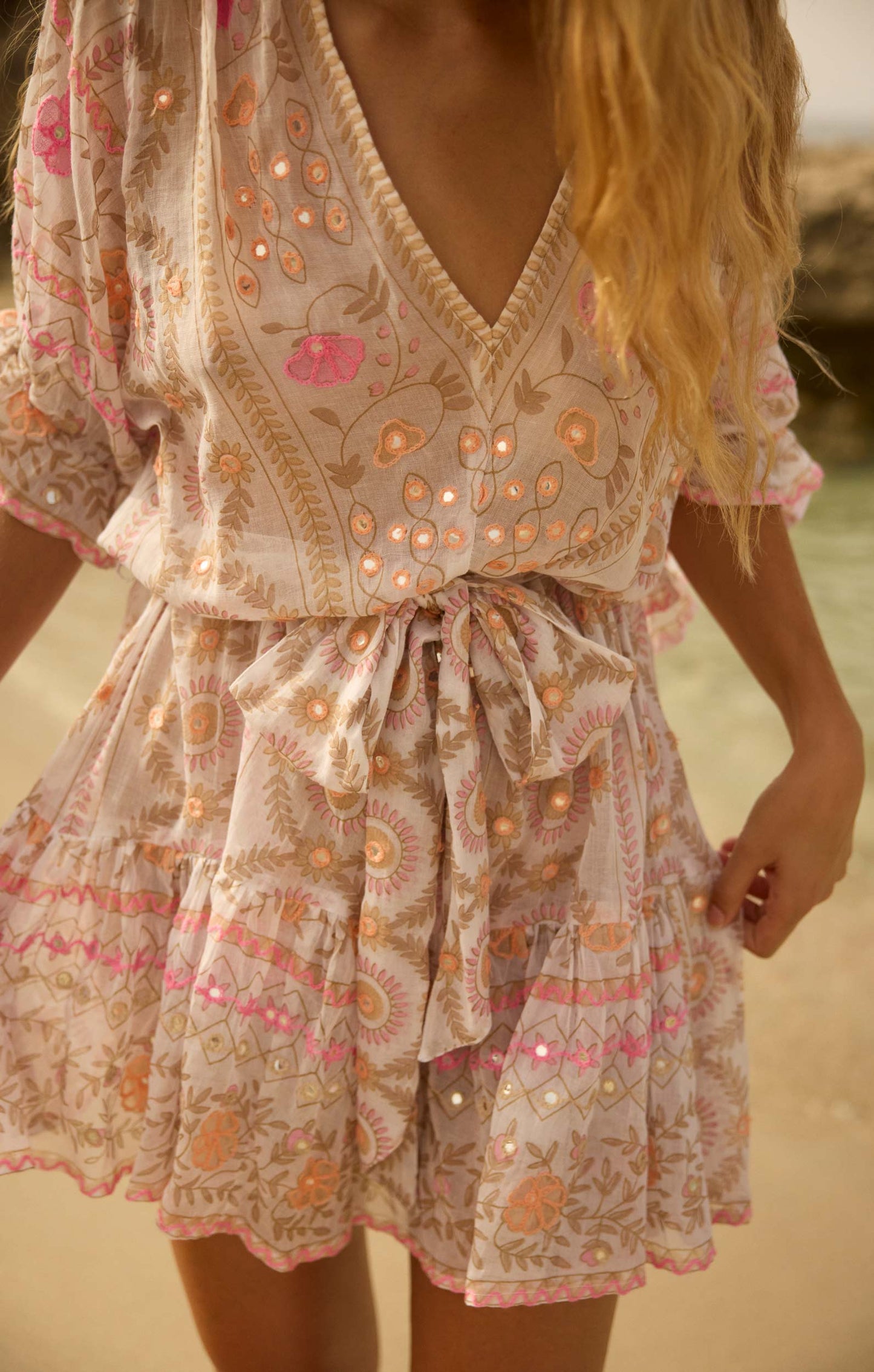 Mexican Mirror Print Dress