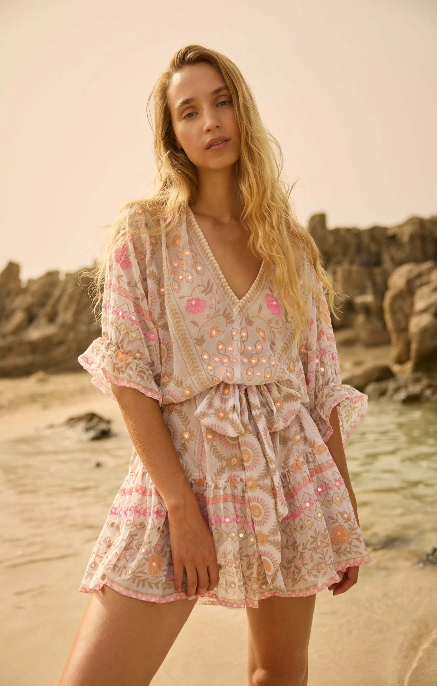 Mexican Mirror Print Dress