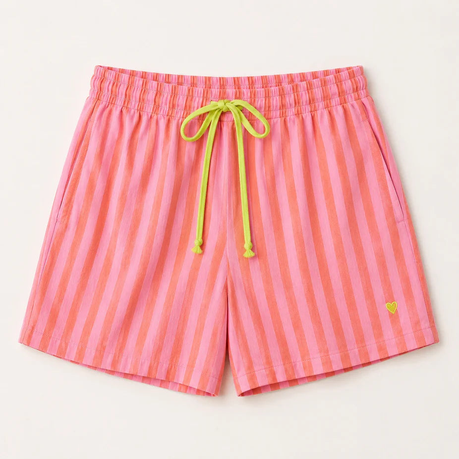 Weekend Stripe Short - Palm Pink-Cali Rose