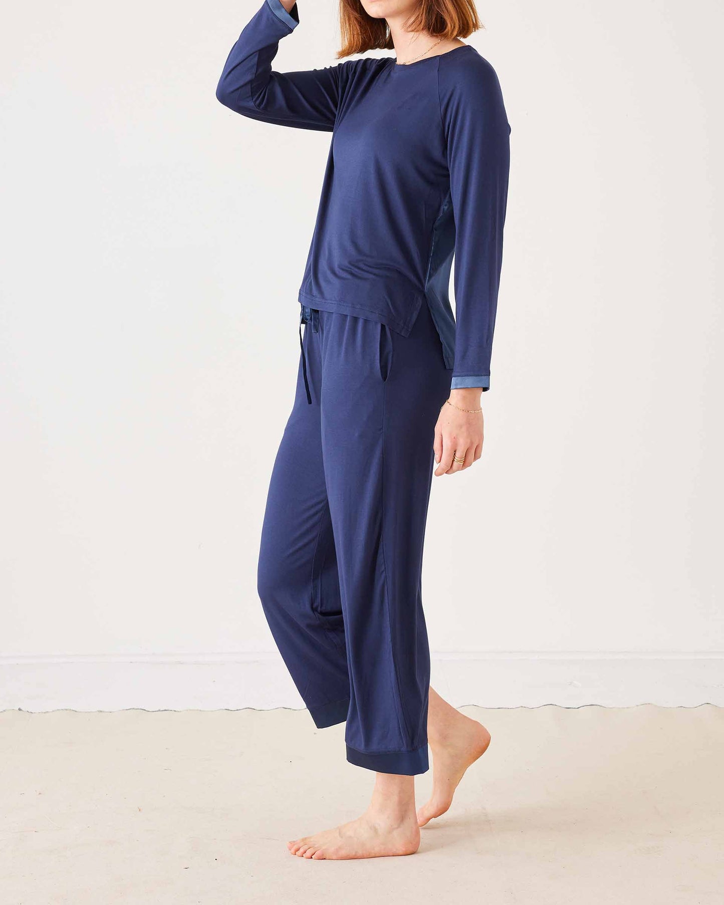 Satin Sailor PJ Set-Navy