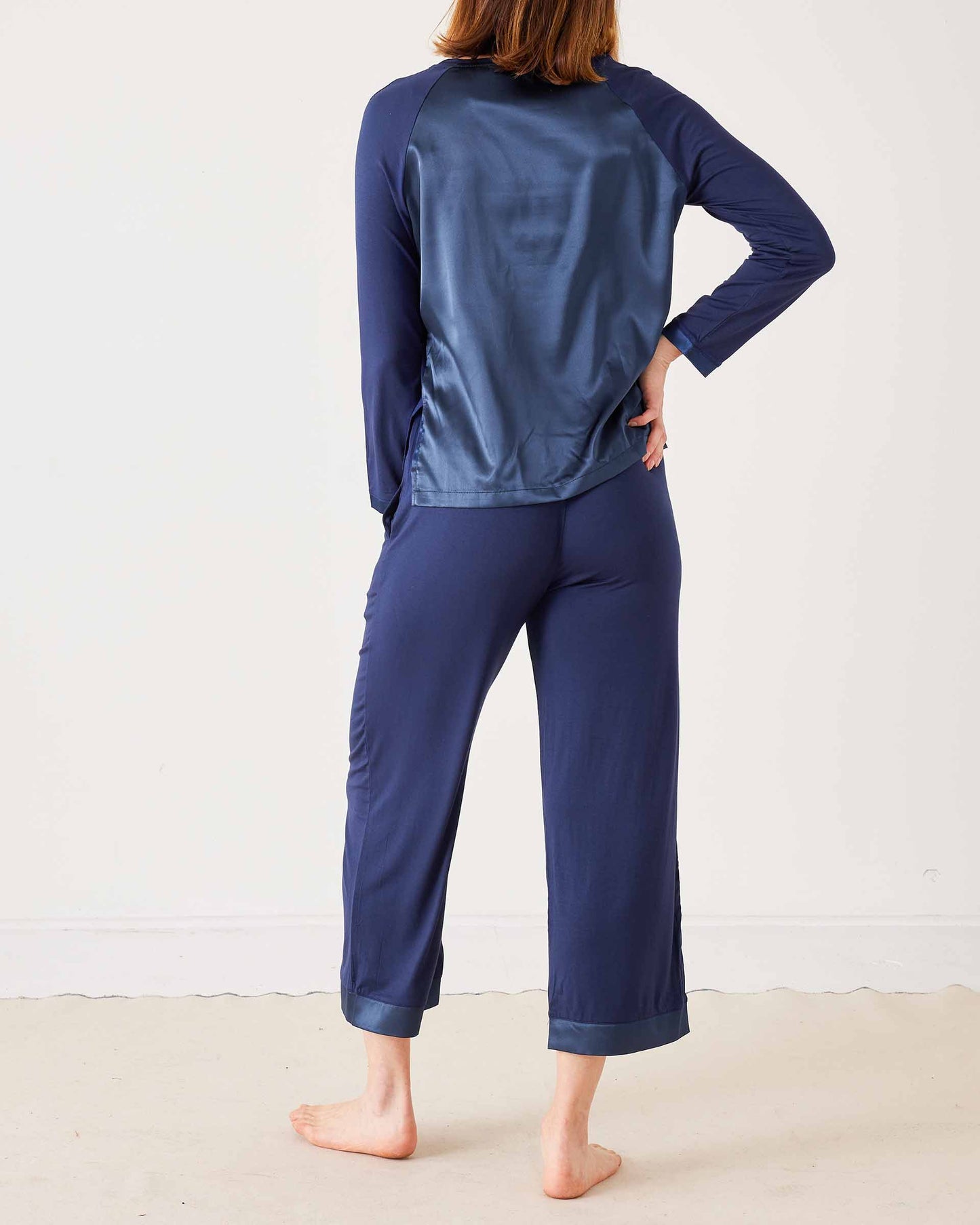 Satin Sailor PJ Set-Navy