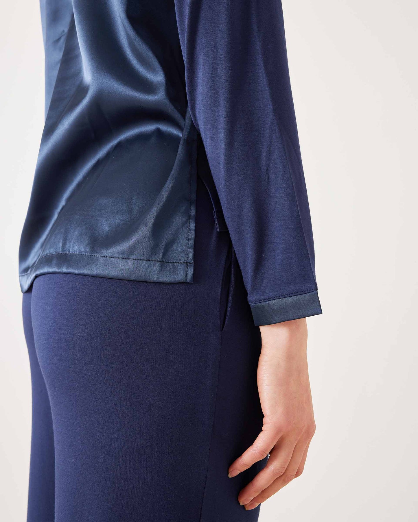 Satin Sailor PJ Set-Navy