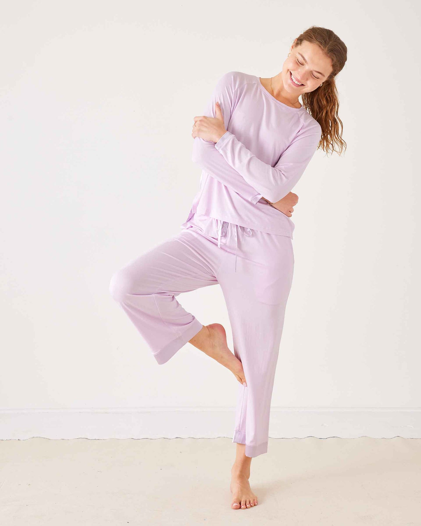 Satin Sailor PJ Set-Lilac