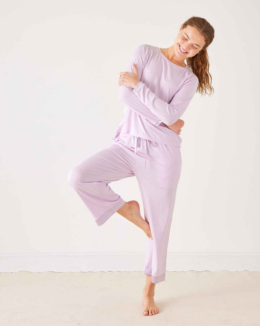 Satin Sailor PJ Set-Lilac