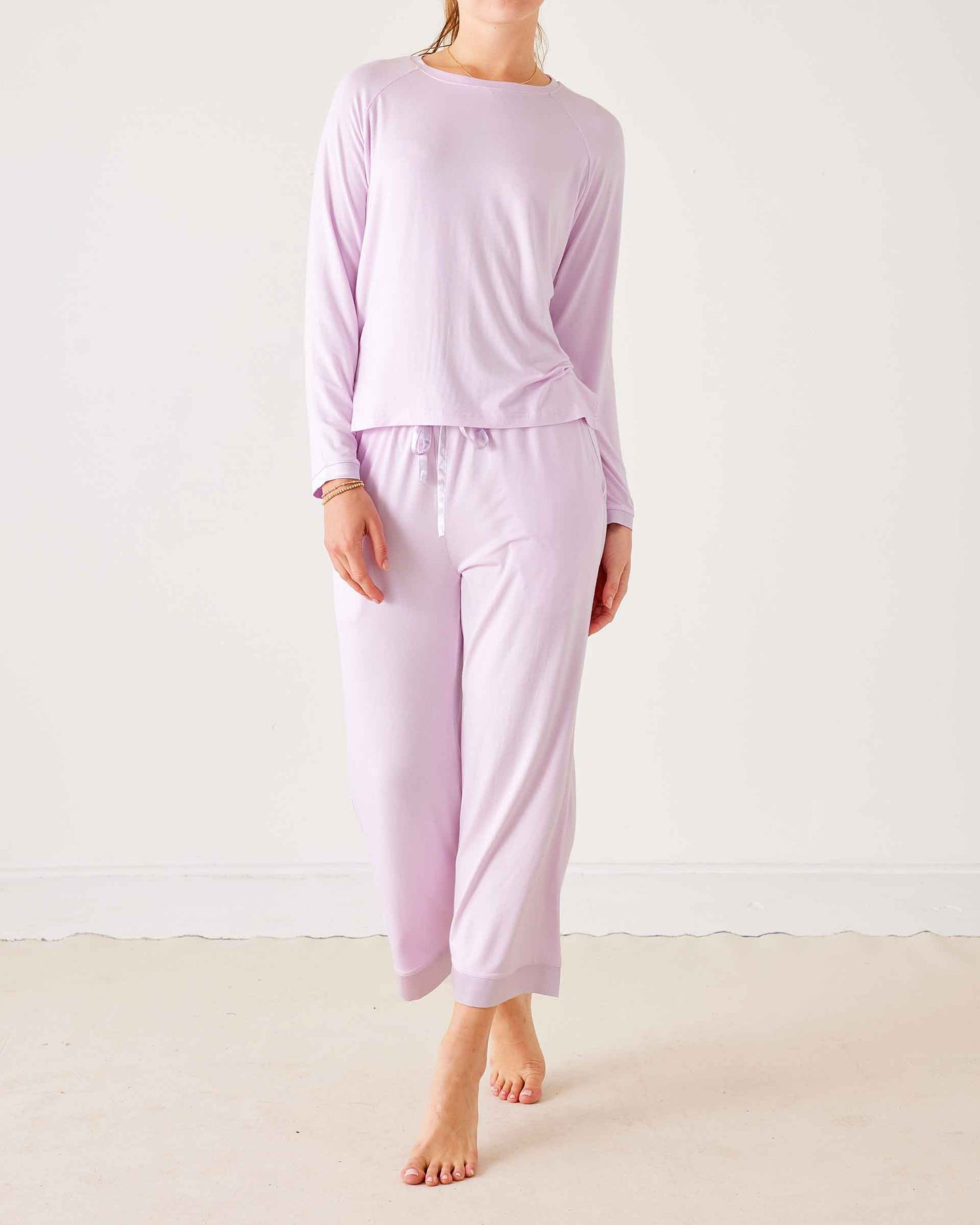 Satin Sailor PJ Set-Lilac