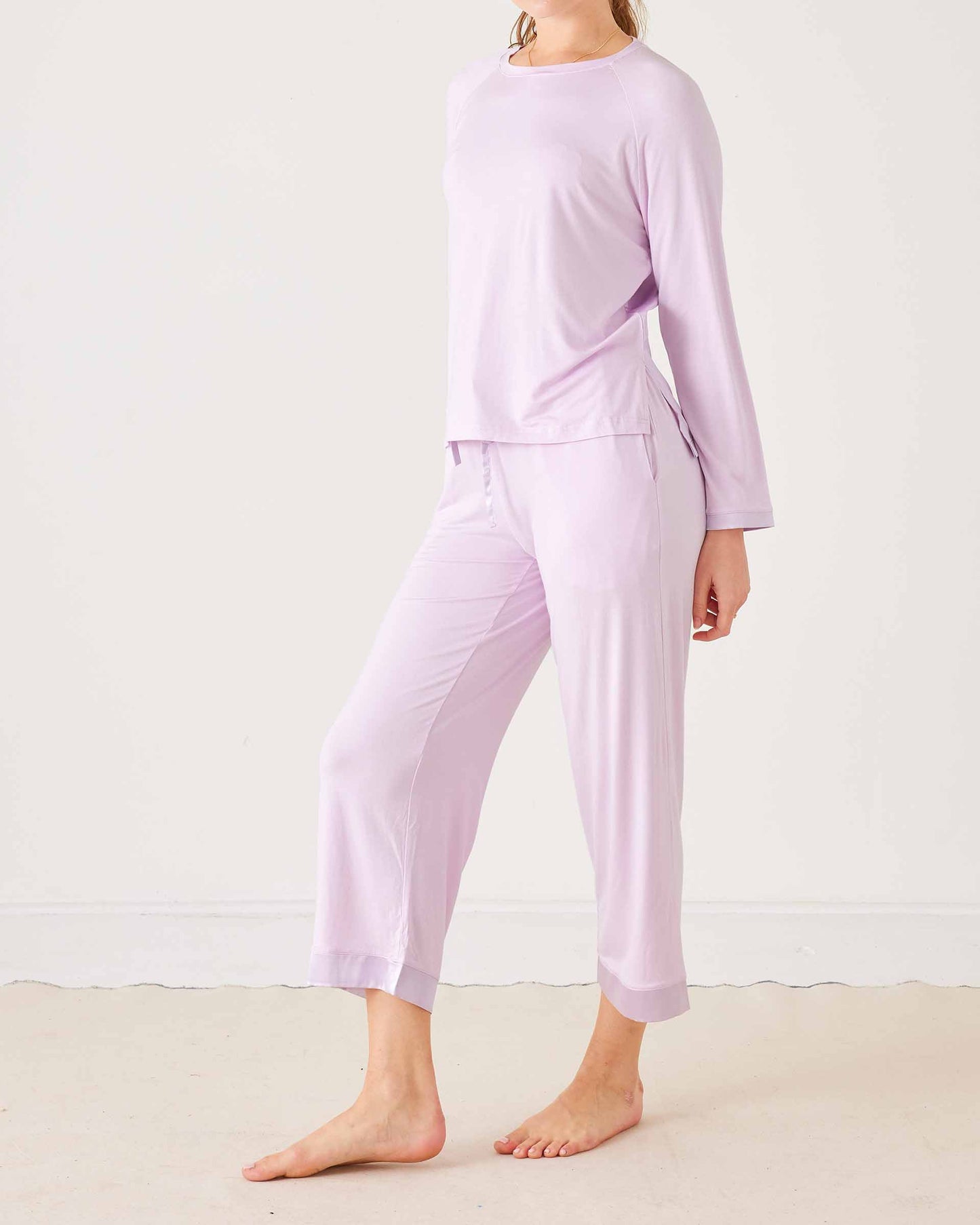 Satin Sailor PJ Set-Lilac