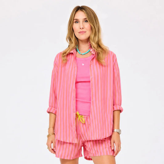 Mia Stripe Shirt Palm Pink