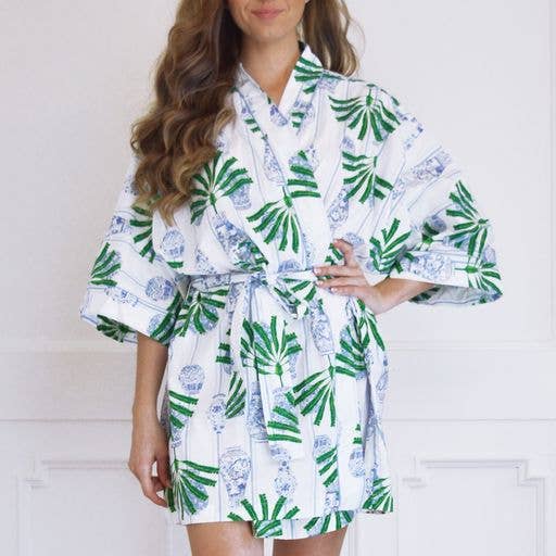 Ginger Jar Palm Kimono Robe